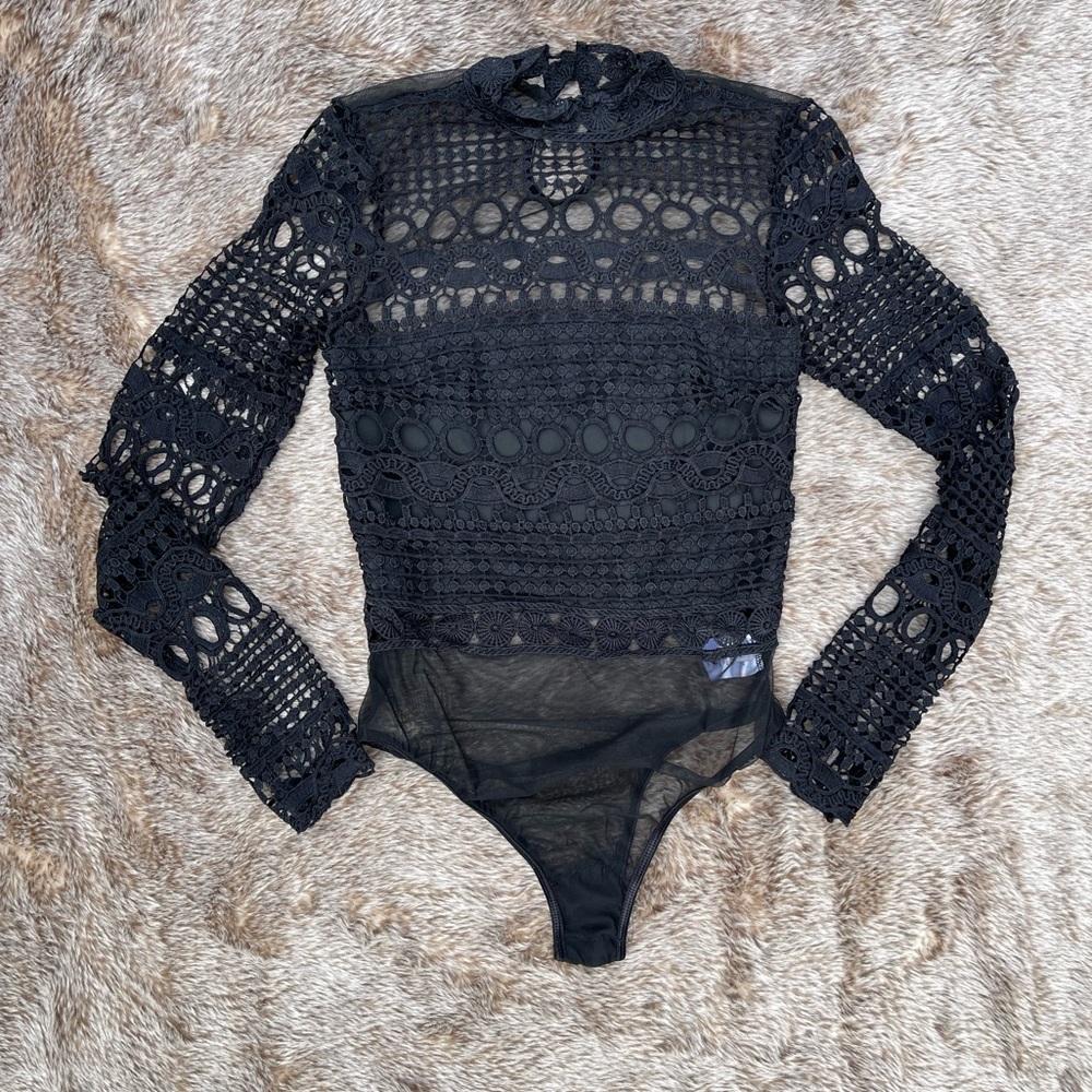 Black lace bodysuit
